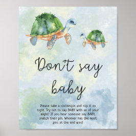 Poster Tartarugas marinhas - Não diga bebê