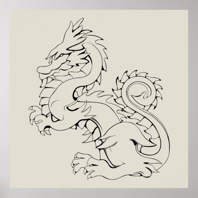 Poster Tatsu Dragão Asiático São Criaturas Fantásticas Mi (Frente)