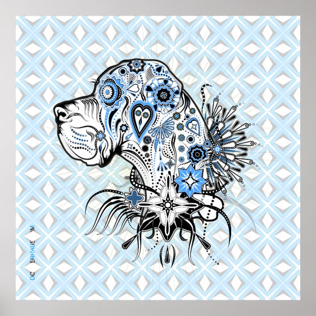 Poster Tatto Stil Doggen Portrait (Frente)