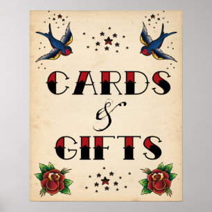 Poster Tattoo Rockabilly Vintage Cards and Gifts Sign