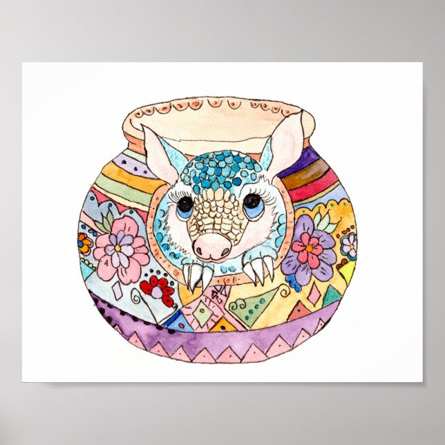 Poster Tatu-bebê da arte popular hispânica (Frente)