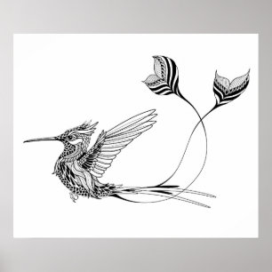 Pôster Tatuagem 2 do pássaro de Psychedlic