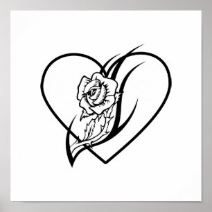 Pôster Tatuagem cor-de-rosa