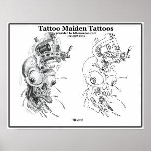 Pôster Tatuagem da donzela do tatuagem