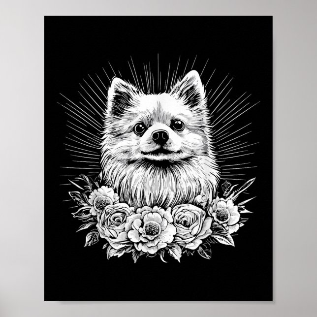 Poster Tatuagem de estilo retrô do sobrevoo do cachorro d (Frente)
