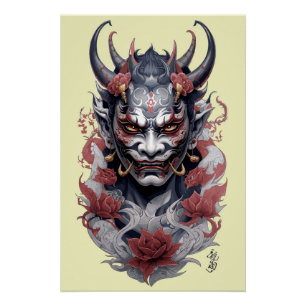 Pôster Tatuagem de máscara de Hannya