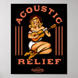 Poster Tatuagem de Música Tropical de Guitarra Cura de Al