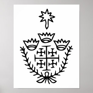 Poster Tatuagem de selo de peregrinação histórica da Cruz