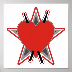 Poster Tatuagem do Adesivo do Tambor