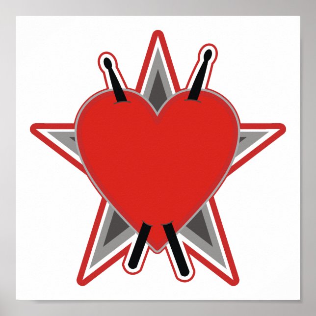 Poster Tatuagem do Adesivo do Tambor (Frente)