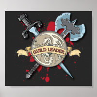 Tatuagem do LEADER GUILD - Espada, Ax e Blindagem