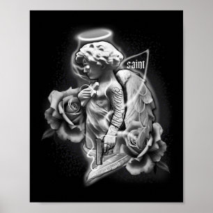 Poster Tatuagem dos Rosas do Santo X Angel X