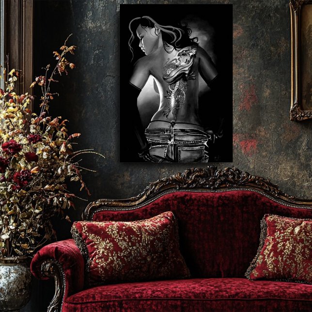 Poster Tatuagem preto e branco (Criador carregado)