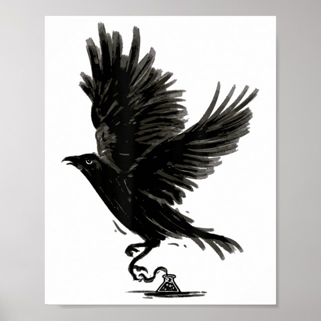 Poster Tatuagem Raven Bird Crow _1 (Frente)