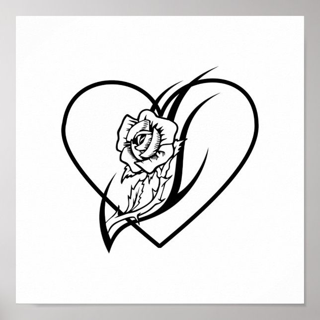 Pôster Tatuagem rosa (Frente)