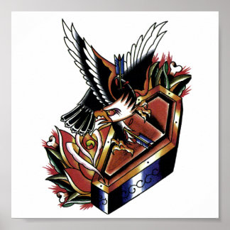 Poster tatuagem tradicional da águia