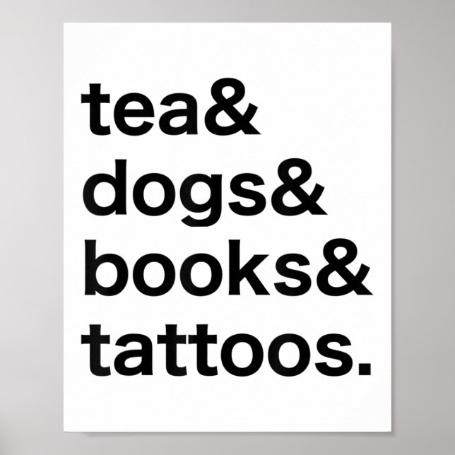 Poster Tatuagens de Livros de Cães de Chá _1 (Frente)