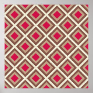 Poster Taupe, Taupe claro, diamantes STaylor de Ikat do
