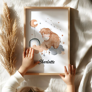 Poster Taurus Baby - O Seu Pequeno Nursorvo Zodiac Bull