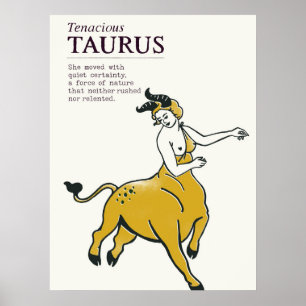 Poster Taurus Bull Sinal Zodiac Boho Astrologia Chic Post