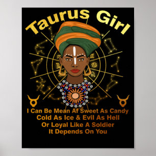Poster Taurus Queen Sweet Como Adormecidas Negras de Aniv