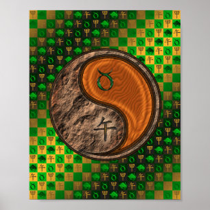 Poster Taurus & Wood Horse