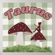 Taurus Zodiac Cottagecore Fairy Mushroom