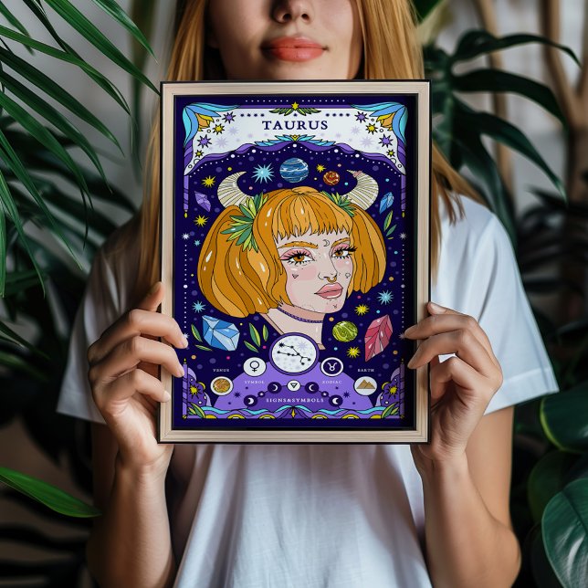 Poster Taurus Zodiac - Sinal BluePoster - Elegante e Terr (Criador carregado)
