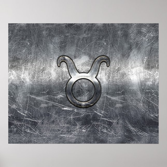 Poster Taurus Zodiac - Sinal em Estilo de Vestido Grunge (Frente)