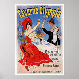 Pôster Taverne Olympia Vintage Restaurante E Arte