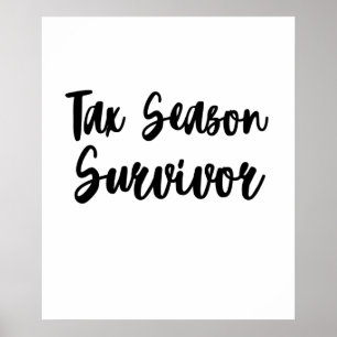 Poster Tax season survivor accountant
