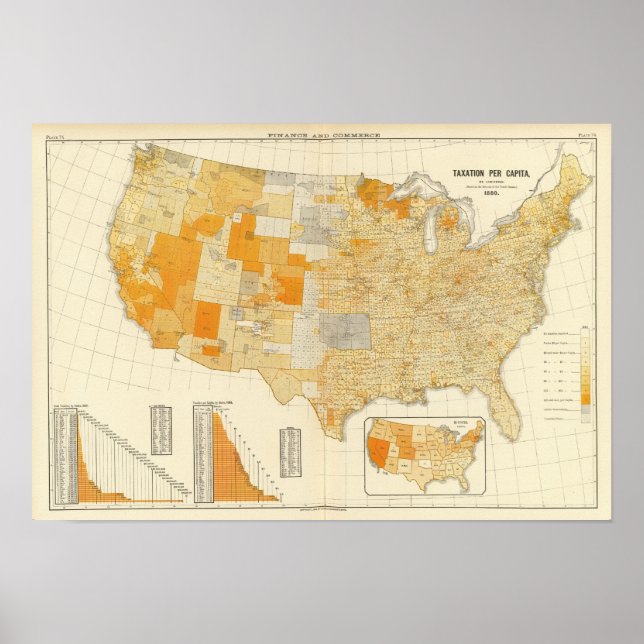 Poster Taxation per capita, counties (Frente)