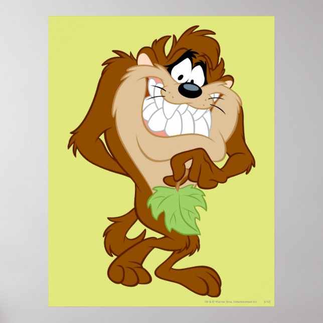 Poster TAZ™ segurando uma folha (Frente)