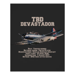 Pôster TBD Devastator | WW2 Plane