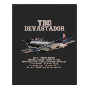 Pôster TBD Devastator   WW2 Plane