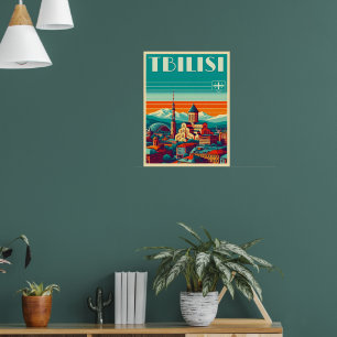 Poster Tbilisi Capital da Geórgia, presentes de reverênci