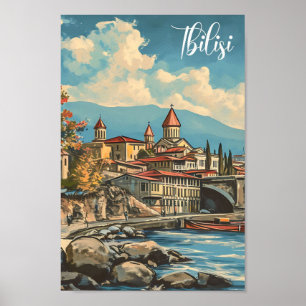 Poster Tbilisi Georgia Vintage Art Viagem