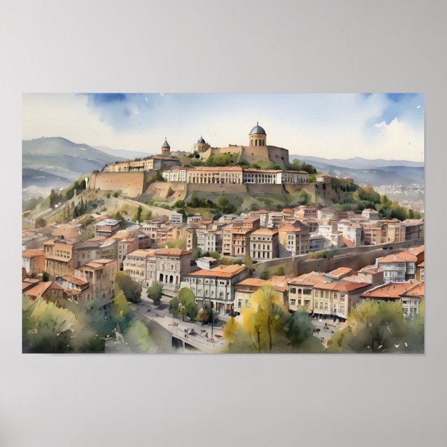 Poster Tbilisi watercolor art (Frente)
