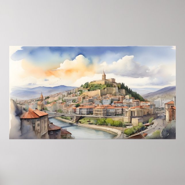 Poster Tbilisi watercolor art (Frente)