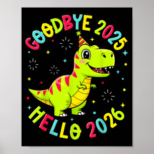 Poster Tchau 2025 Olá 2026 Feliz Ano Novo 2026 Nye Cu