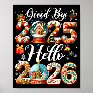 Poster Tchau 2025 Olá 2026 Feliz Ano Novo Chris