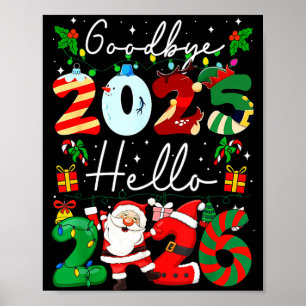 Poster Tchau 2025 Olá 2026 Feliz Ano Novo Chris