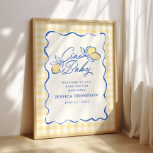 Tchau Bebê Limão de Amalfi Azul e Amarelo Chuvinha