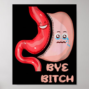 Poster Tchau Gastrite Engraçada Cirurgia de Manga Gástric