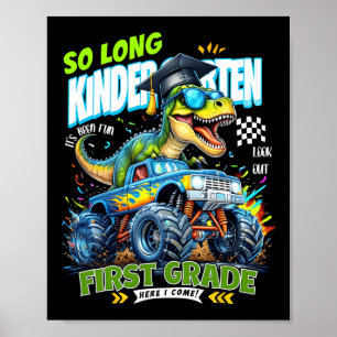 Poster Tchau Graduado do Jardim de Infância Dinossauro 1ª