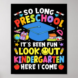 Poster Tchau Pré-escola Graduação Jardim de Infância Aqui