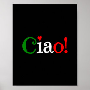 Poster Tchau! Saudação Nas Cores Da Bandeira Italiana - F