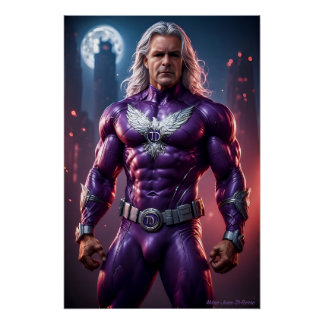 Pôster TD Fênix. Meu Super-Herói. Poder roxo!