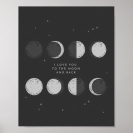 Poster Te Amo Na Lua E Volta | Fases da Lua