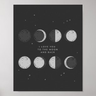 Poster Te Amo Na Lua E Volta   Fases da Lua
